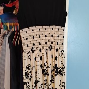 Black and Cream Patterned Dress